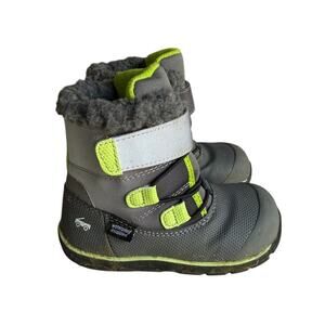 See Kai Run Gilman Kid Snow Boots Waterproof Insulated Gray & Green, Sz‎ 9